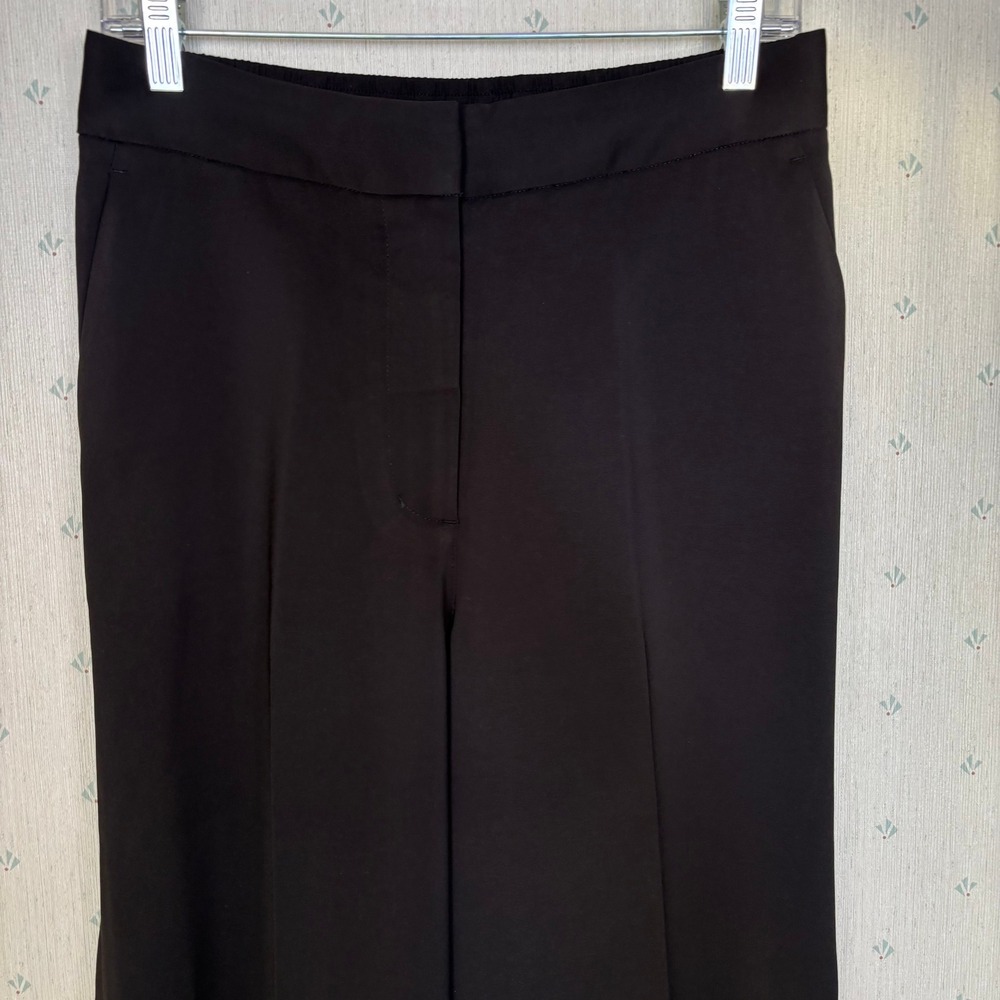 Quince Stretch Crepe Classic Trouser Pants 10 Black Minimalist - Picture 6 of 16